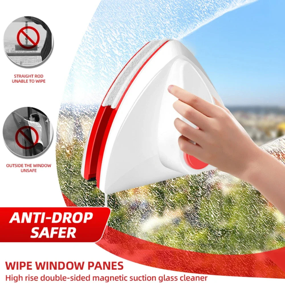 2024 Household Office Special Window Cleaner Magnetic Glass Window Cleaning Tool Automatic Water Discharge Double-layer Wiper Beauty World Shop