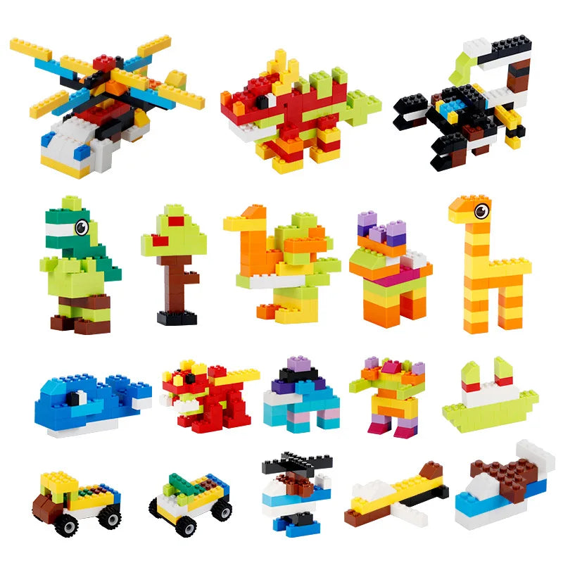 300/1000 DIY creative building blocks bulk set Urban Classic building blocks Assembled birthday gift children's educational toys Beauty Fashion