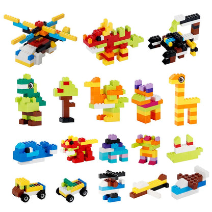 300/1000 DIY creative building blocks bulk set Urban Classic building blocks Assembled birthday gift children's educational toys Beauty Fashion