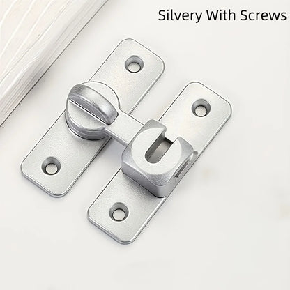 Anti-Theft Door Lock - 90°/180° Adjustable Sliding Pin, Keyless Entry Heavy-Duty Black Easy Install for Home Office Hotel Garage Beauty World Shop