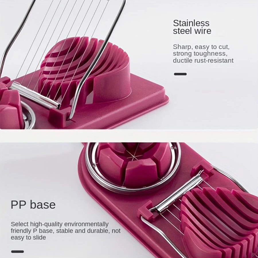 Multifunctional PP Base egg cutter 2-in-1 stainless steel wire pull egg cutter for hanging high-quality kitchen accessory tools Beauty World Shop