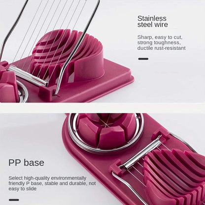 Multifunctional PP Base egg cutter 2-in-1 stainless steel wire pull egg cutter for hanging high-quality kitchen accessory tools Beauty World Shop
