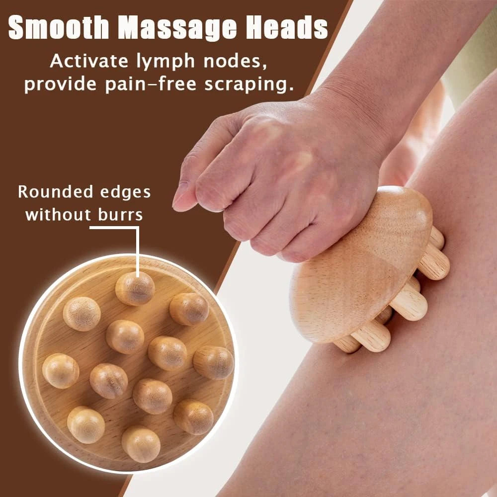 Wooden Mushroom Shape Massage,Manual Wood Therapy Massage Tool,Anti Cellulite,Maderoterapia,Lymphatic Drainage,for Full Body Use Beauty World Shop