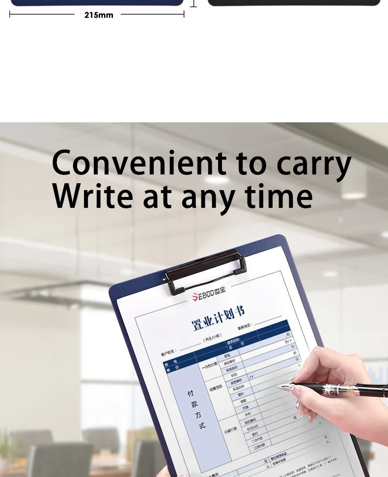 A4 File Folder Clipboard Writing Pad Memo Clip Board Clips Test Paper Storage Organizer School Supplies Office Stationary Beauty World Shop