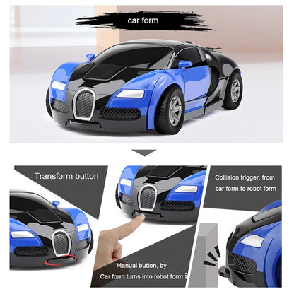 One Click Automatic Collision Deformation Robot Boy Gift Dual Form Toy Car Father Son Interactive Model Car Beauty World Shop