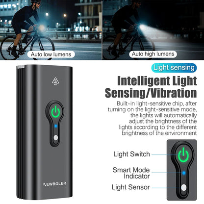 NEWBOLER 10000mAh Smart Bicycle Light Front 10000LM Bike Light Waterproof USB Charging MTB Road Cycling Lamp Bike Accessories Beauty World Shop