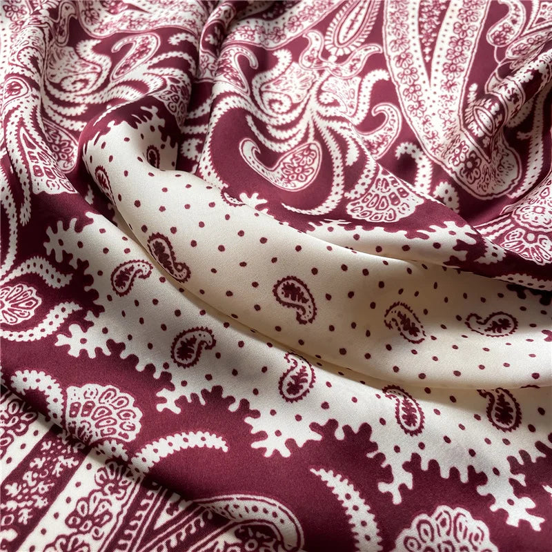 New Paisley Print Small Square Scarf Soft Satin Silk-like Thin Neck Scarf Mature Style Sunscreen Headscarf for Women Decorate Beauty World Shop