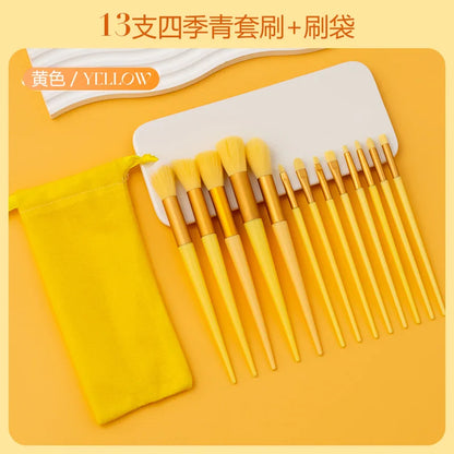 13purpleflower holly leaf makeup brush suit soft hair face powder highlight blush brush eye shadow brush full set of beauty tool Beauty Fashion