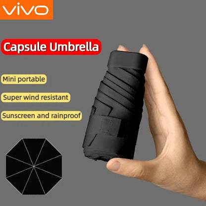 VIVO Ultra Compact Mini Umbrella With Black Coating Portable Pocket Sun Rain Dual Use Lightweight Travel Umbrella For WomenMen Beauty World Shop