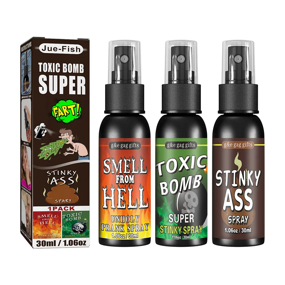 30ml Fart Gag Spray Prank Joke Plastic Spray Can Stink for Adults Kids Terrible Stinky Fart Spray Non Toxic Halloween Funny Toys Beauty World Shop