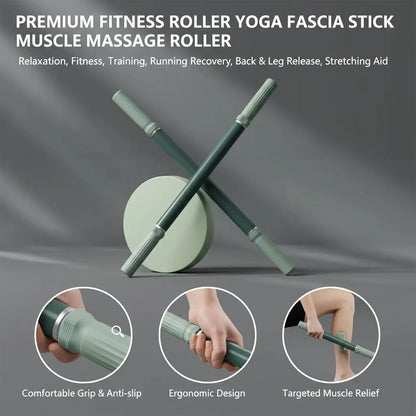 요가 근막 스틱 Yoga Fascia Stick 57cm Extended Muscle Relaxation Massage Roller Yoga Massage Stick for Leg Stretching and Release Fitn Beauty World Shop
