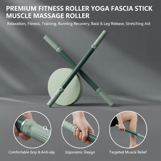 요가 근막 스틱 Yoga Fascia Stick 57cm Extended Muscle Relaxation Massage Roller Yoga Massage Stick for Leg Stretching and Release Fitn Beauty World Shop