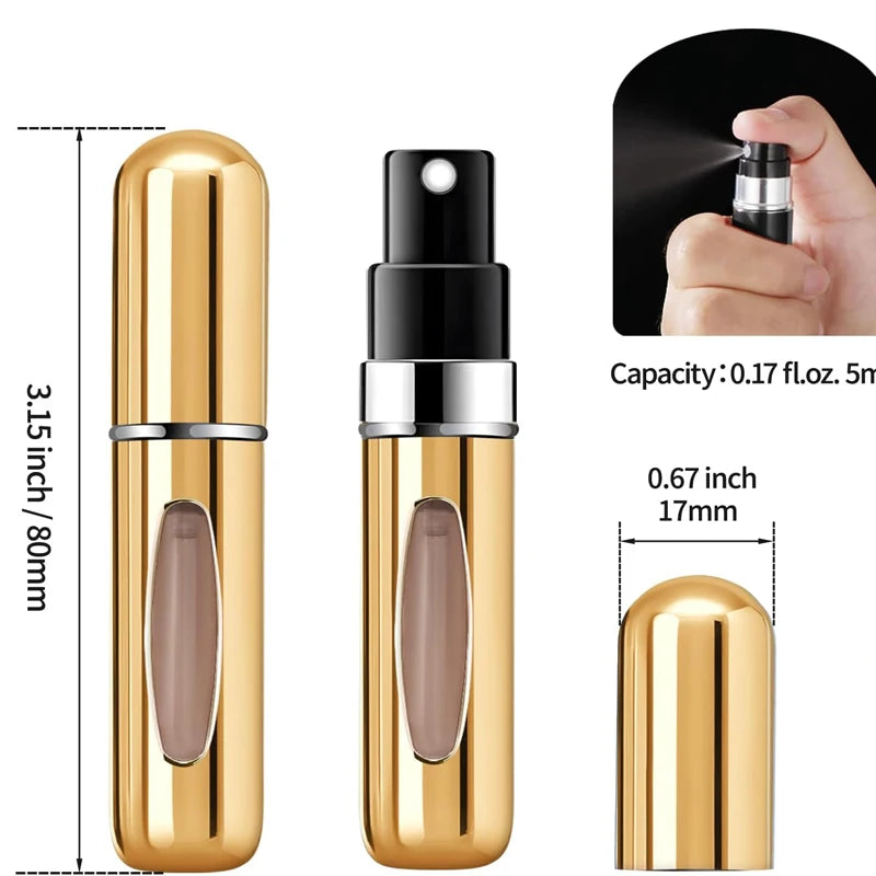 1/4Pcs 5ml Perfume Atomizer Portable Liquid Container for Cosmetics Traveling Mini Aluminum Spray Empty Refillable Bottle Beauty World Shop