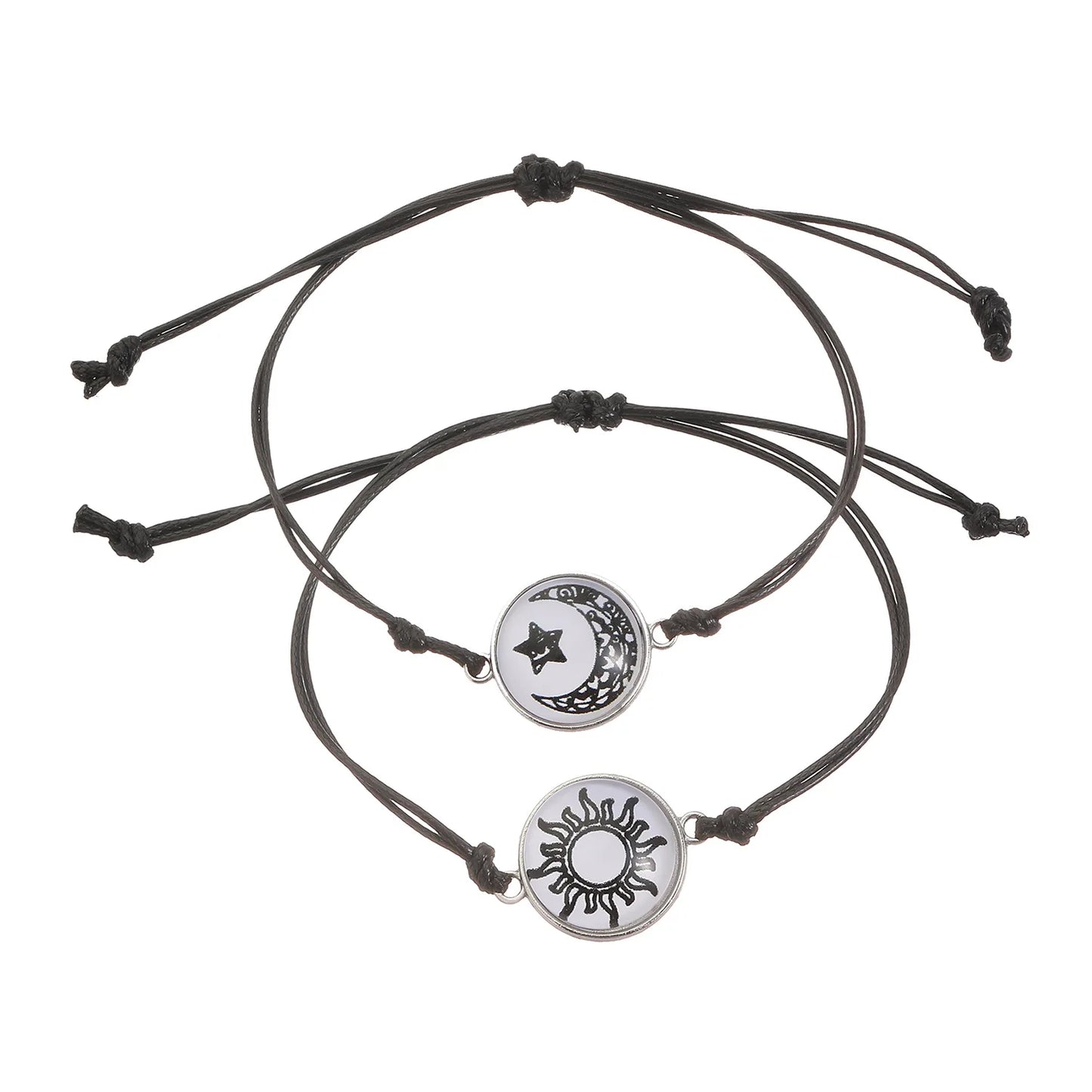 Romantic Luminous Sun Moon Couple Bracelets for Women Men Handmade Braided Rope Matching Bracelet Valentine's Day Jewelry Gifts Beauty World Shop