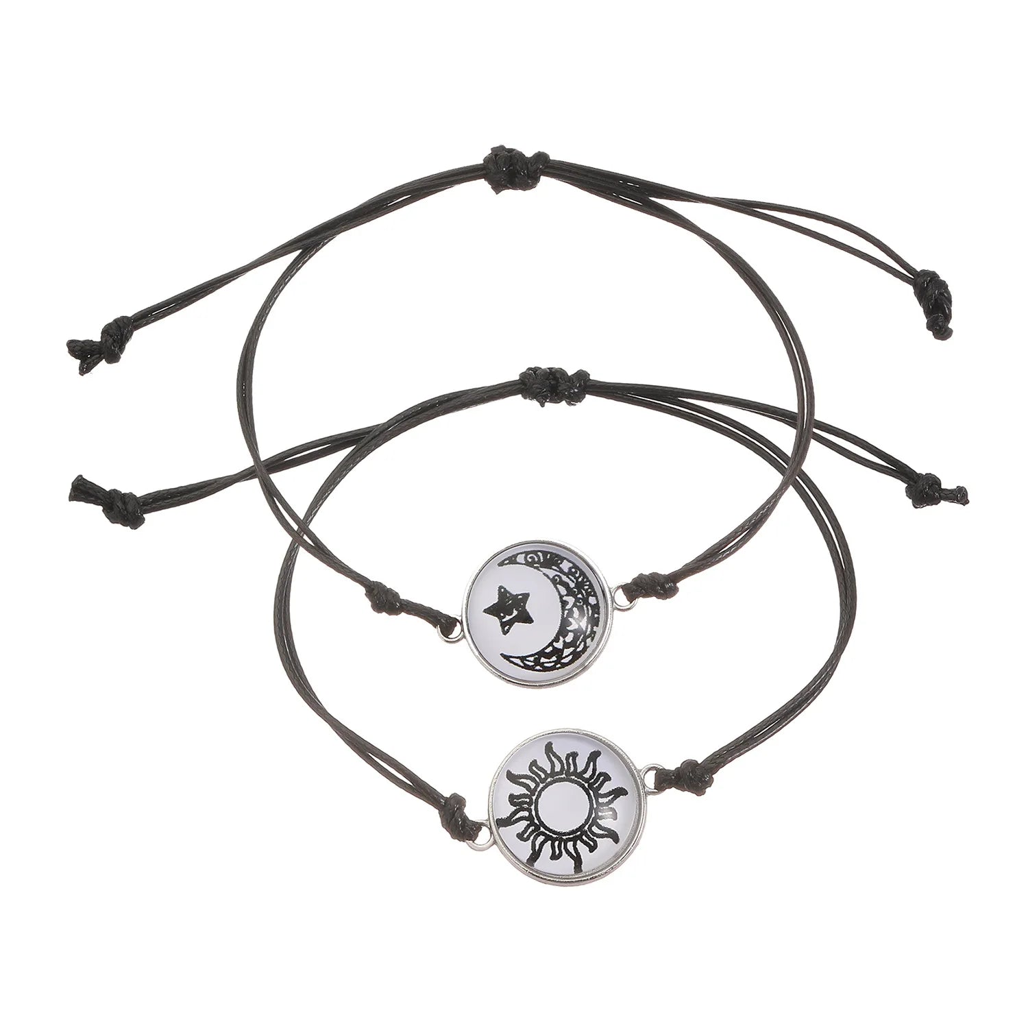 Romantic Luminous Sun Moon Couple Bracelets for Women Men Handmade Braided Rope Matching Bracelet Valentine's Day Jewelry Gifts Beauty World Shop