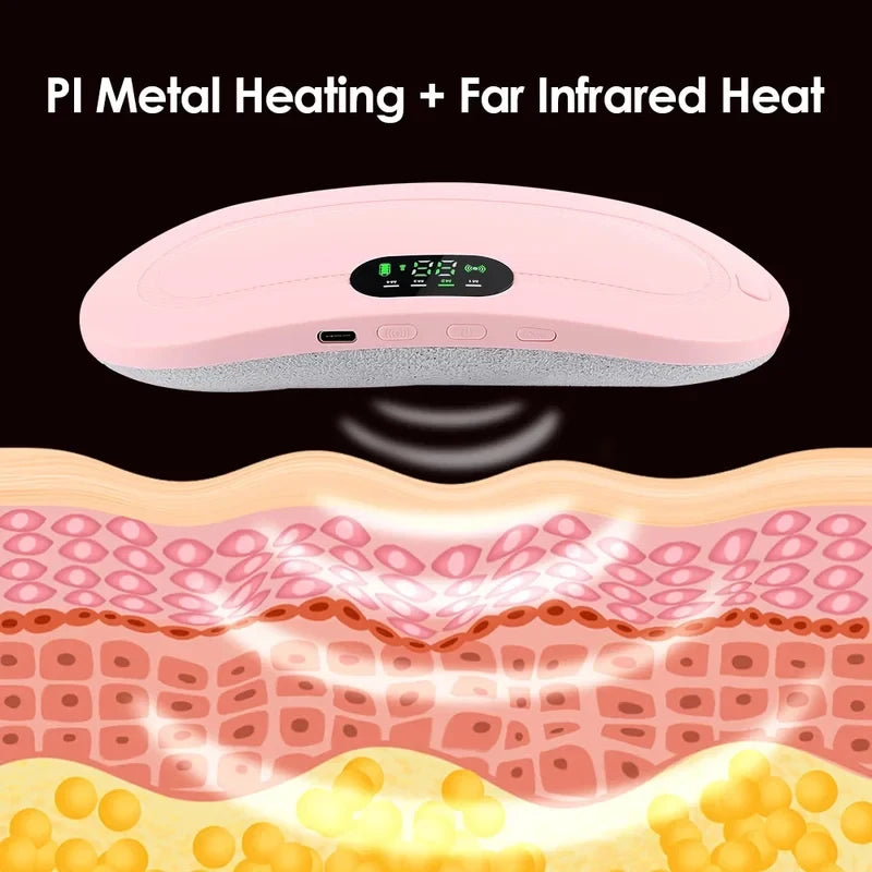 Electric Waist Massage Period Cramp Massager Vibrating Heating Belt for Menstrual Waist Stomach Abdominal Warm Palace Belt Beauty World Shop