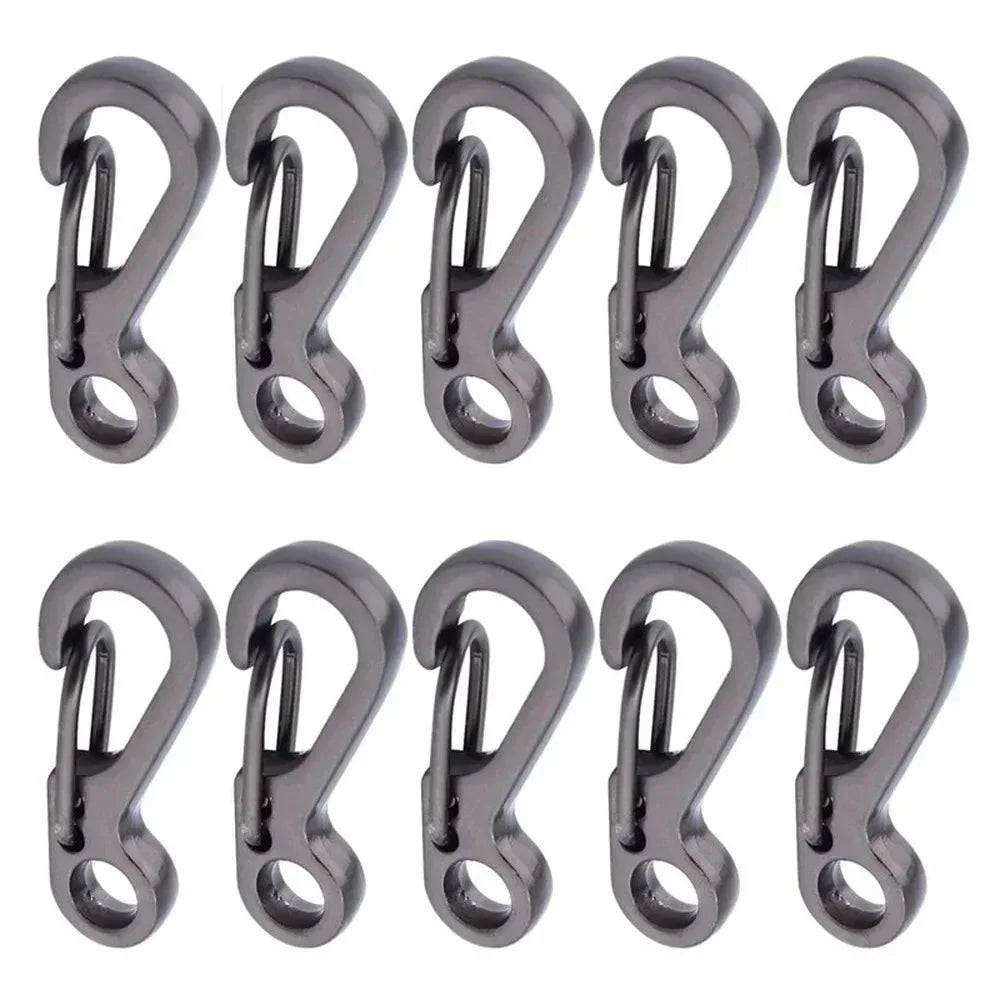 10pc Mini Carabiner Clip Metal Spring Snap Hooks Paracord Lanyard Hanging Clips for Keychain Backpack Bottle Outdoor Accessories Beauty World Shop