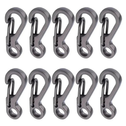 10pc Mini Carabiner Clip Metal Spring Snap Hooks Paracord Lanyard Hanging Clips for Keychain Backpack Bottle Outdoor Accessories Beauty World Shop
