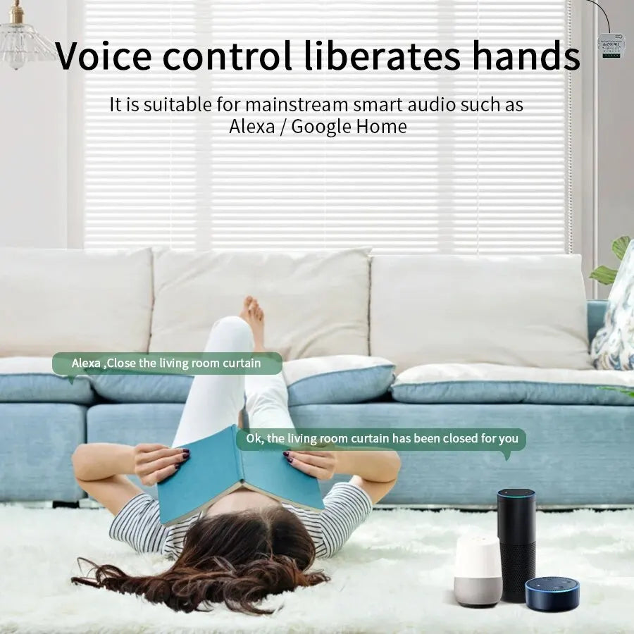 Tuya Wifi Smart Curtain Switch Controllers Blind Rolling Shutter RF 433MHz Smart Life APP Remote Voice Control Alexa Google Home Beauty World Shop