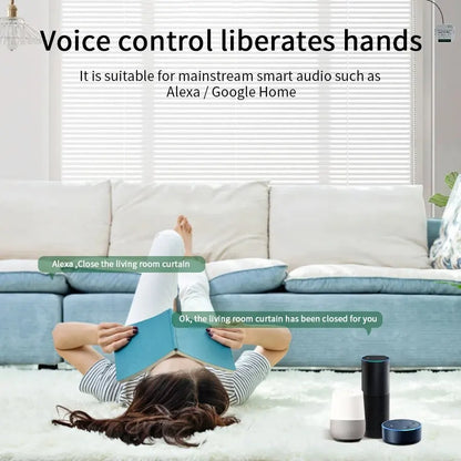 Tuya Wifi Smart Curtain Switch Controllers Blind Rolling Shutter RF 433MHz Smart Life APP Remote Voice Control Alexa Google Home Beauty World Shop