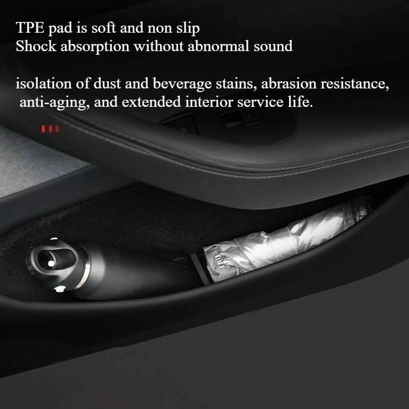 For Tesla Model Y Juniper 2025 Car Door Storage Pad 5PCS TPE Central Control Water Cup Holder Mat Organizer Tray Car Accessories Beauty World Shop