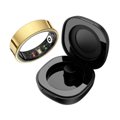 R09 Smart Ring Men Women with Charging Case,Heart Rate Blood Oxygen,Skin Temperature Monitor,5ATM Waterproof For Android iOS Beauty World Shop