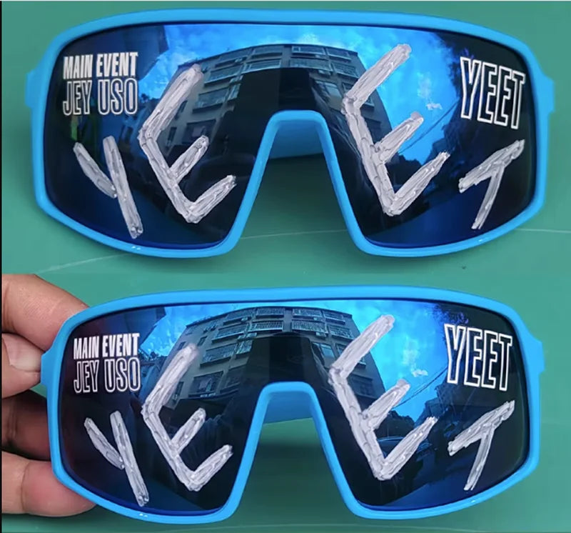 Jey Uso YEET Sunglasses Sports Shades MAIN EVENT Blue Glasses Bloodline USOS RARE Colors Motorcycle Glasses Beauty World Shop