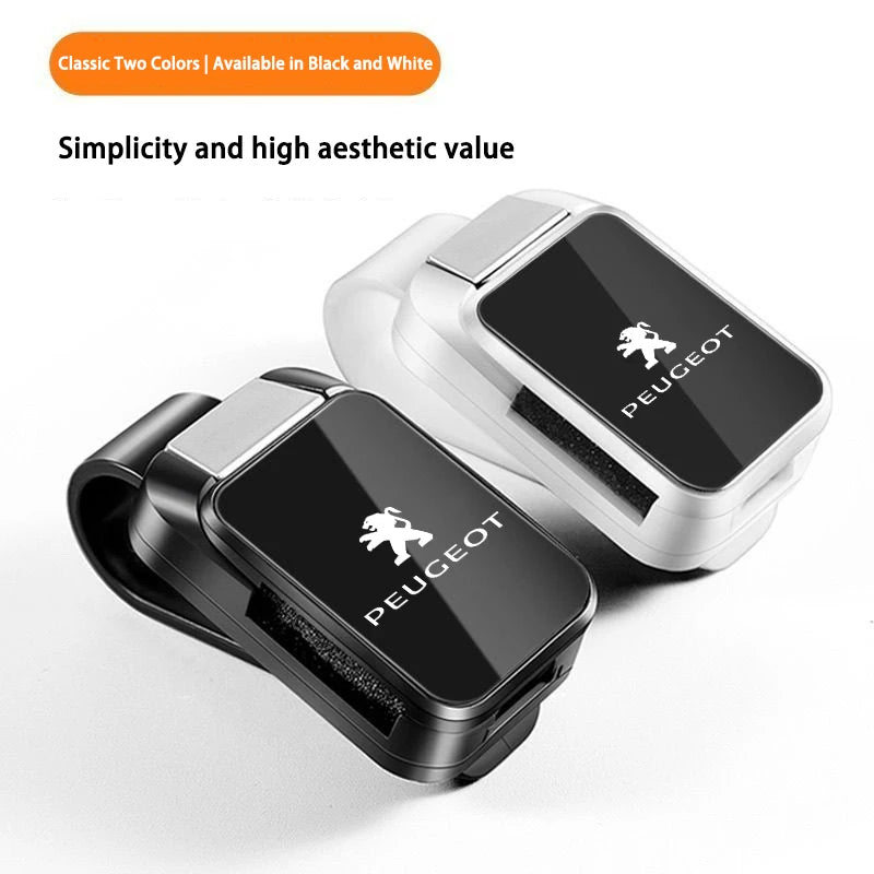 For Peugeot 208 3008 308 2008 207 107 508 Car Eyeglass Holder Glasses Storage Clip Sunglasses Holder with Sponge Protection Beauty World Shop