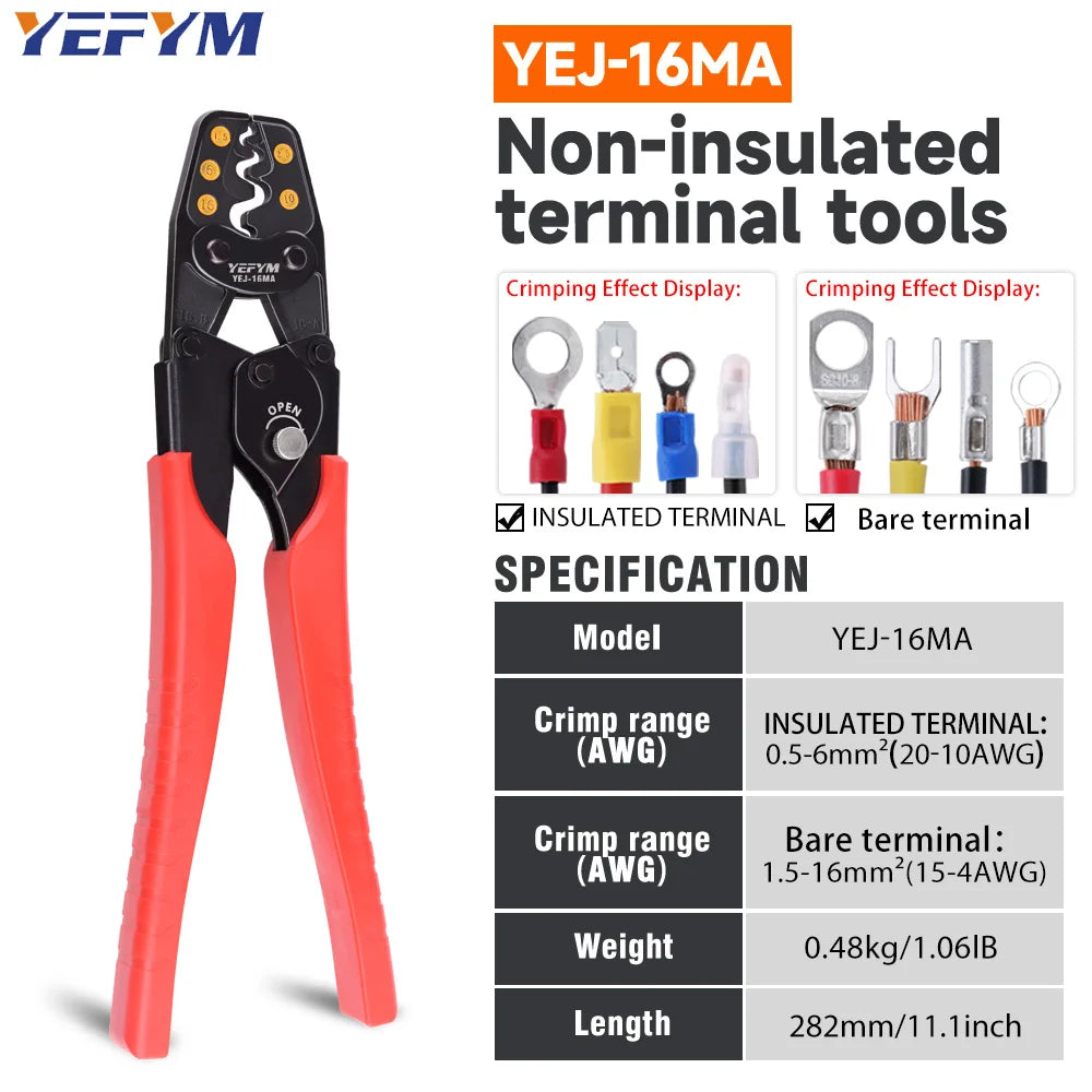 Insulated Terminals & Non-Insulated Terminals Cold Crimping Pliers Multifunctional Ratchet Crimping Tool Model Beauty World Shop