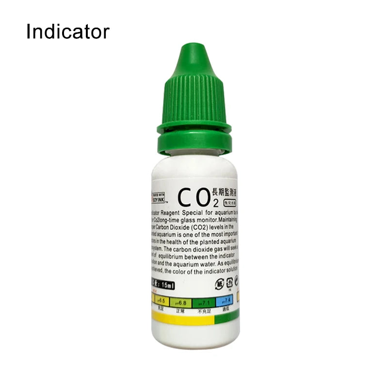 Aquarium CO2 Indicator Solution Monitor Plants Grass CO2 System Concentration Fish Tank Glass Liquid Tester Fluid Drop Checker Beauty World Shop