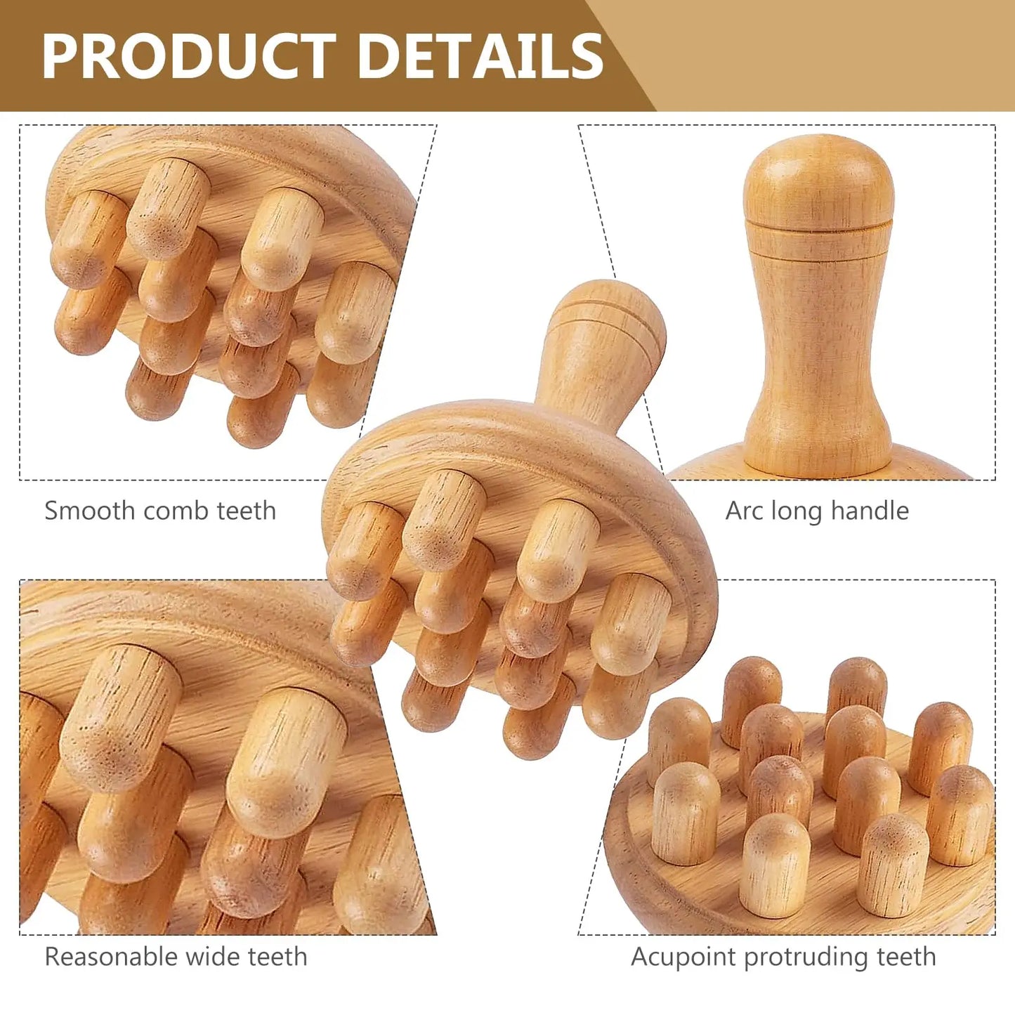 Wooden Mushroom Massager Manual Massage Tool, Wood Mushroom Massage Tools Muscle Tension Local Fat Gua Sha for Full Body Use Beauty World Shop