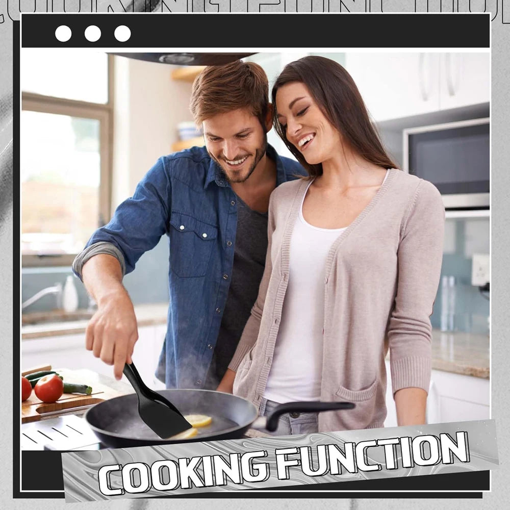 New 2 in 1 Grip Flip Spatula Tongs Egg Flipper Spatula Nylon Non Stick Coating Pancake Fish French Toast Omelet Making Tool Beauty World Shop