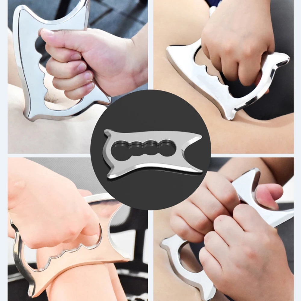 Professional Gua Sha Massage Tools, Stainless Steel Guasha Tool,Manual Massage Sticks for Jawline Sculpting & Puffiness Reducing Beauty World Shop