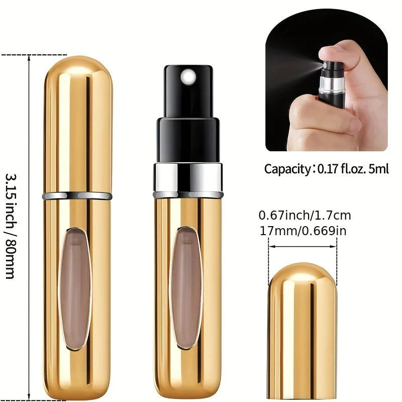 Mini Refillable Perfume Atomizer Aluminum, Travel Perfume Atomizer 5ml, Portable Perfume Dispenser, Refillable Perfume Case Rugg Beauty Fashion