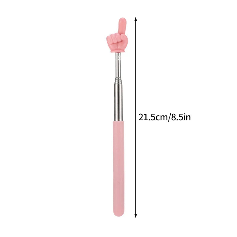 1pPointer Finger Stainless Steel Reading Sticks Telescopic Reading Finger Teaching Aids Gift for Teachers Pointer Finger Stick Beauty World Shop