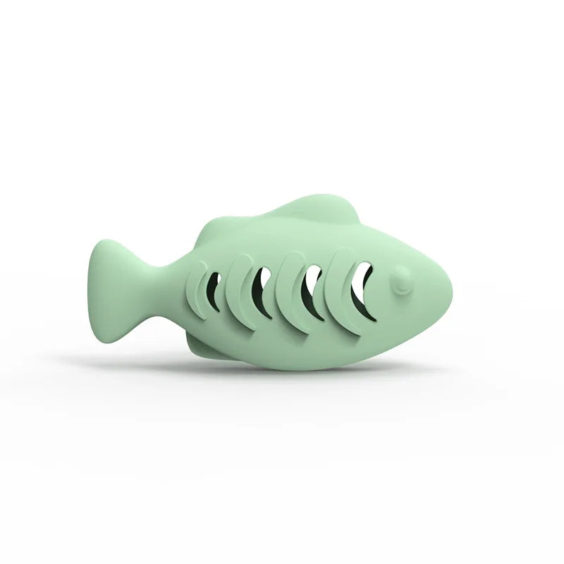 Silicone Treat Dispensing Fish Teeth Cleaning Self-Playing Boredom Relief Cats Wand Kitten Chew Resistant Molar Interactive Toy Beauty World Shop