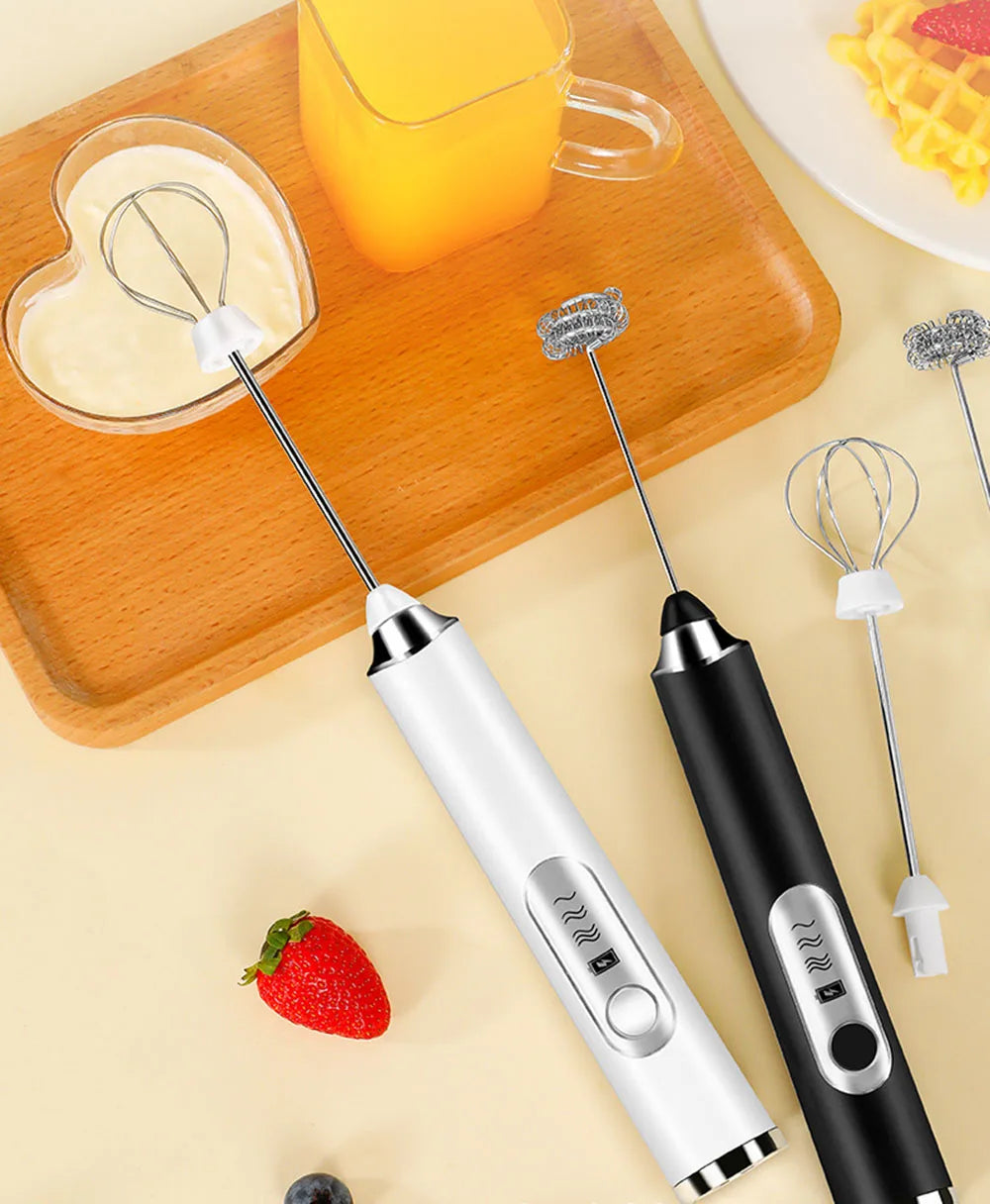 TINSOL  Electric Milk Frother Mini Handheld Wireless Powerful USB Rechargeable Convenience Coffee Milk Whipping Kitchen Whisks Beauty World Shop
