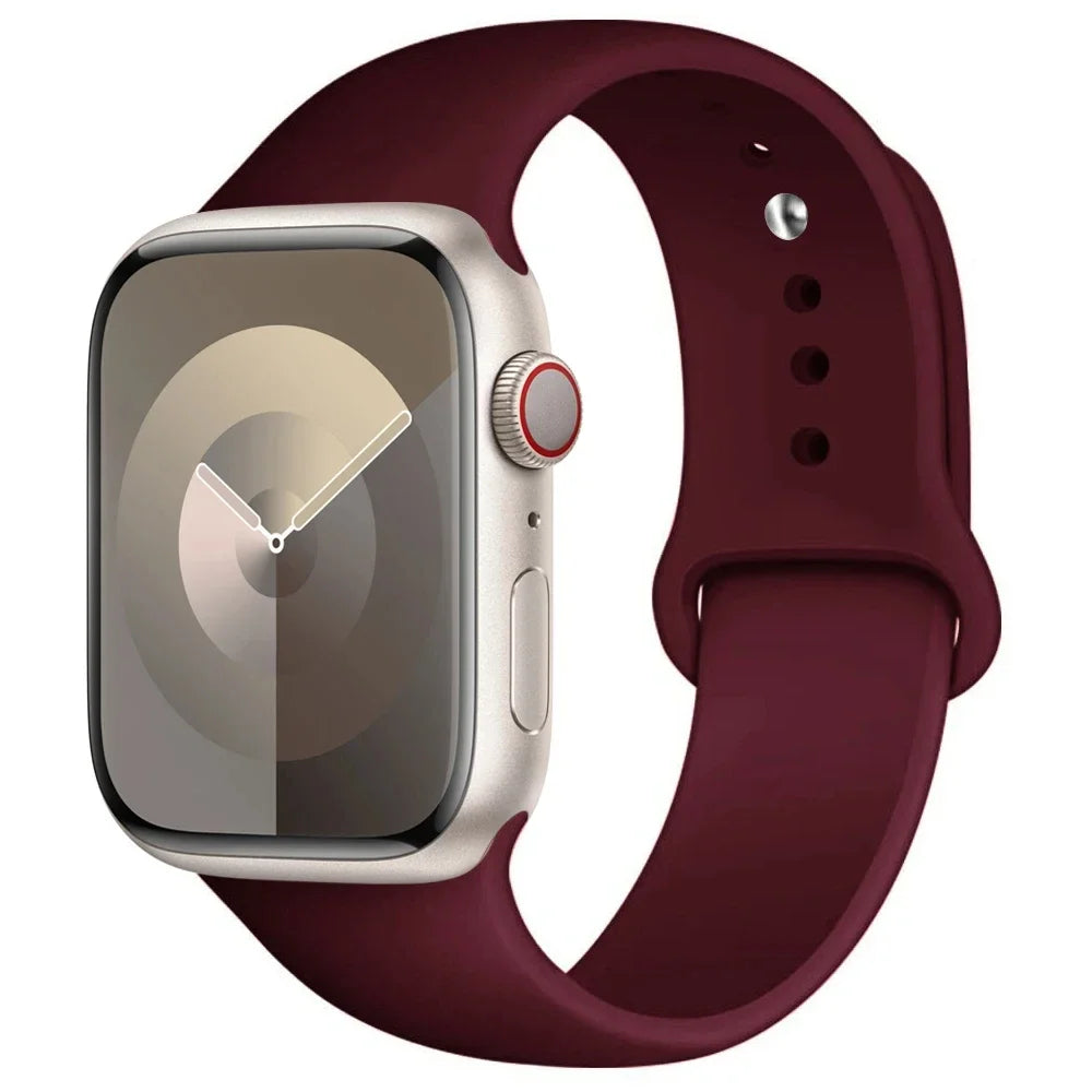 Silicone Band For Apple Watch strap 44mm 45mm 40mm 41mm 42-38mm 45 mm sport bracelet iwatch series 8 7 6 5 4 3 SE 9 Ultra 2 49mm Beauty World Shop