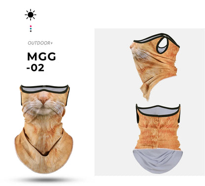 3D Animals Magic Scarf Bandana Breathable Neck Warmer Gaiter Hanging Ear Outdoor Sports Triangle Face Mask Neckerchief Summer Beauty World Shop