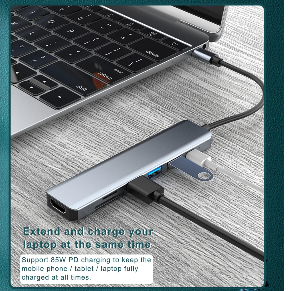 7 In 1 Type C Usb Hub Seven In One Type C 4k 30hz Usb Splitter Supports All Type C Channel Computers To Usb Compatible With Hdmi Beauty World Shop
