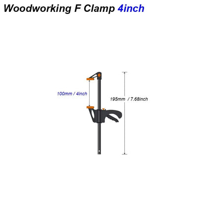 Woodworking Clamp F Hard Quick Release Ratchet Speed Squeeze Clip Kit Long Carpenter Set Nylon Gadget Work Bar Hand Tool 4inch Beauty World Shop