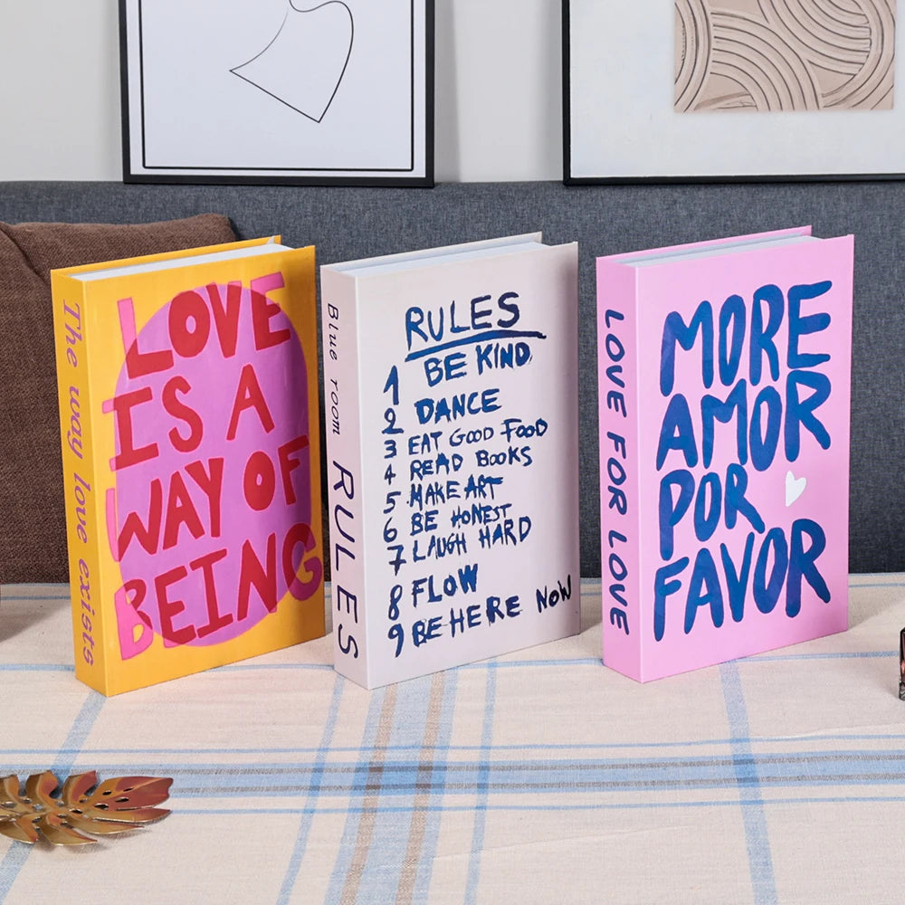 3Pcs Foldable Fashion Fake Books Living Room Decoration Designer Books Coffee Table Ornaments Club Hotel Room Villa Prop Books Beauty World Shop