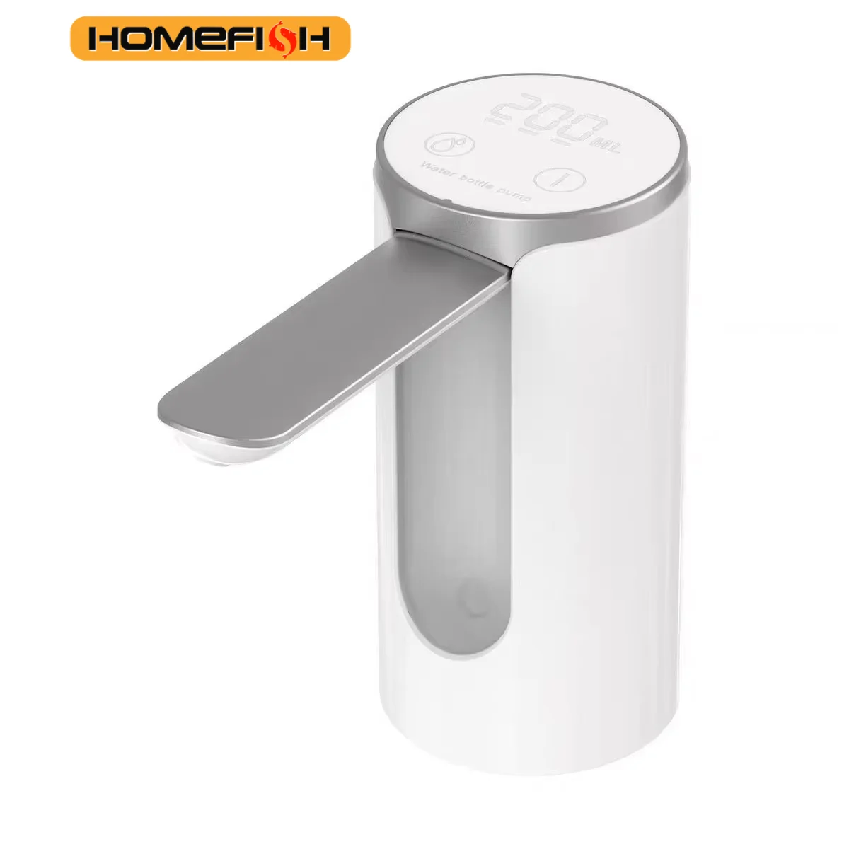 HOMEFISH Electric Water Bottle Pump 1200mAh Type C Rechargeable with LED Display Automatic Touch Button 3 Quantitative Settings Beauty World Shop