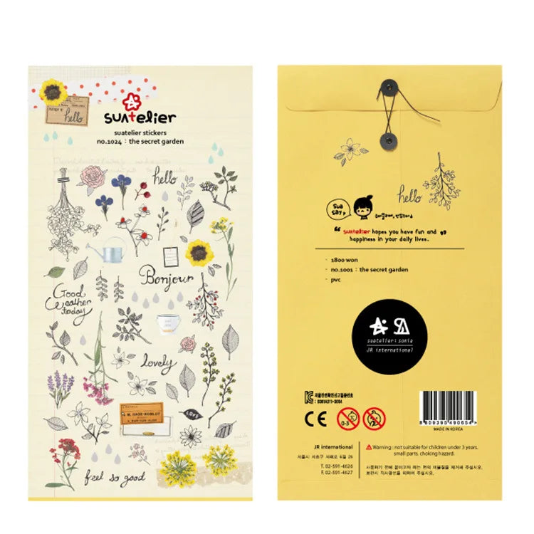 Korean Brand Suatelier Collection Daily Food Vlog Stickers DIY Scrapbooking Journey Diary Stationery Stickers Supplies Beauty World Shop