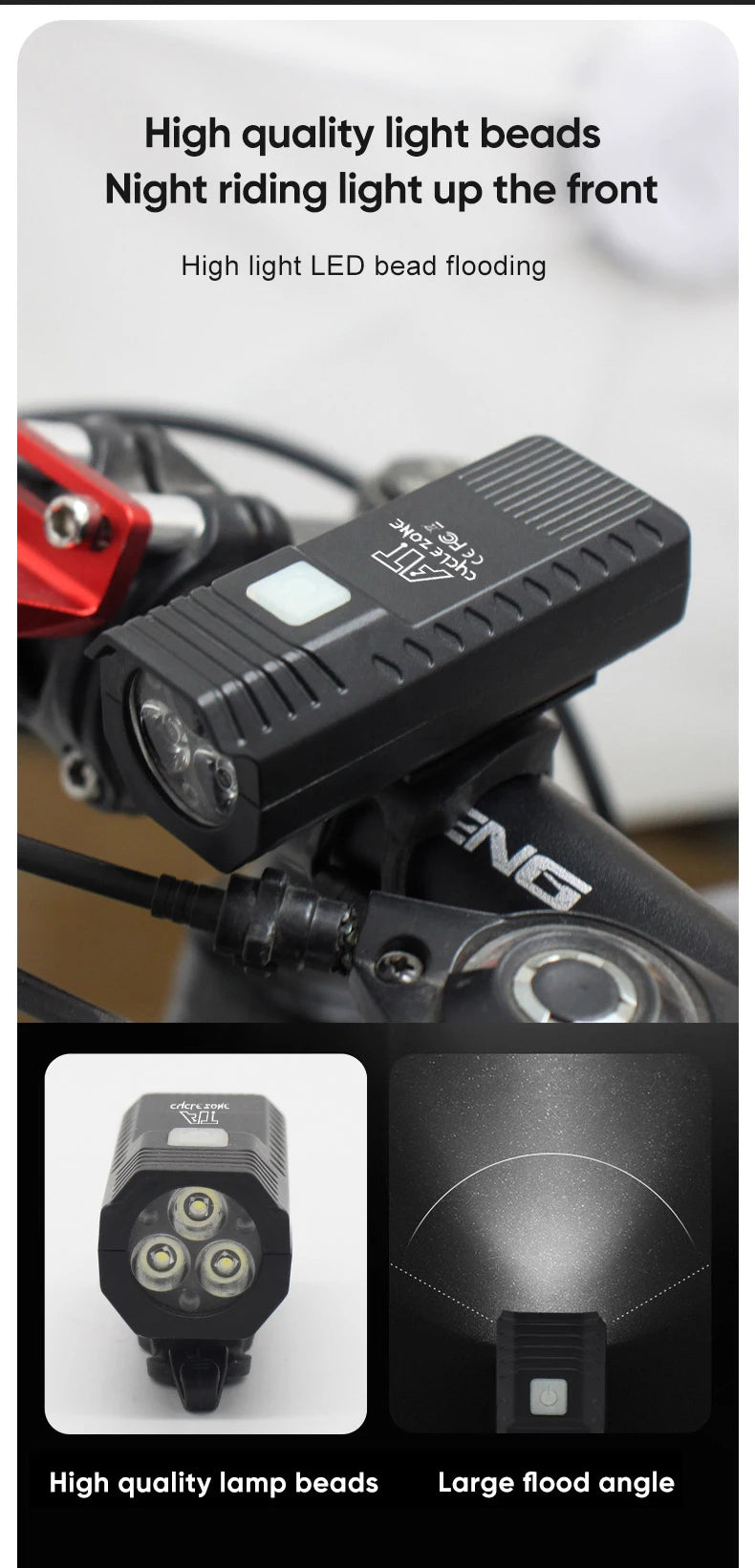 Bike Light Set Front Light with Taillight LED Rechargeable Bicycle Lights 3 Modes Headlight Easy to Install Night Cycling Lamp Beauty Fashion