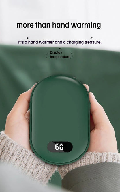 USB Rechargeable Hand Warmer Power Bank 2-in-1 Mini Electric Heater High-Capacity Pocket Warmer Winter Gift for Cold Weather Beauty World Shop