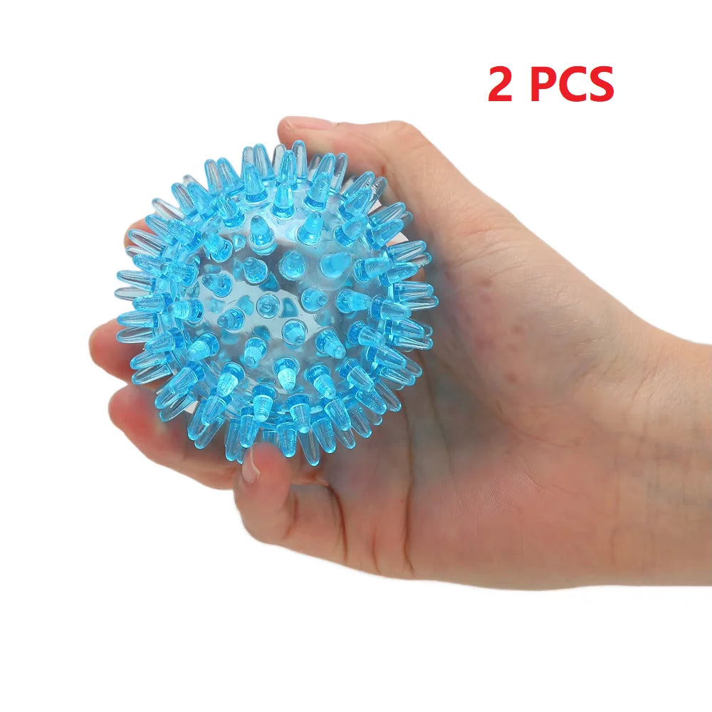 Spiky Ball Hollow Soft Transparent Strength Recovery Exercise Stress Relief Massage Ball for Hand Wrist Beauty World Shop