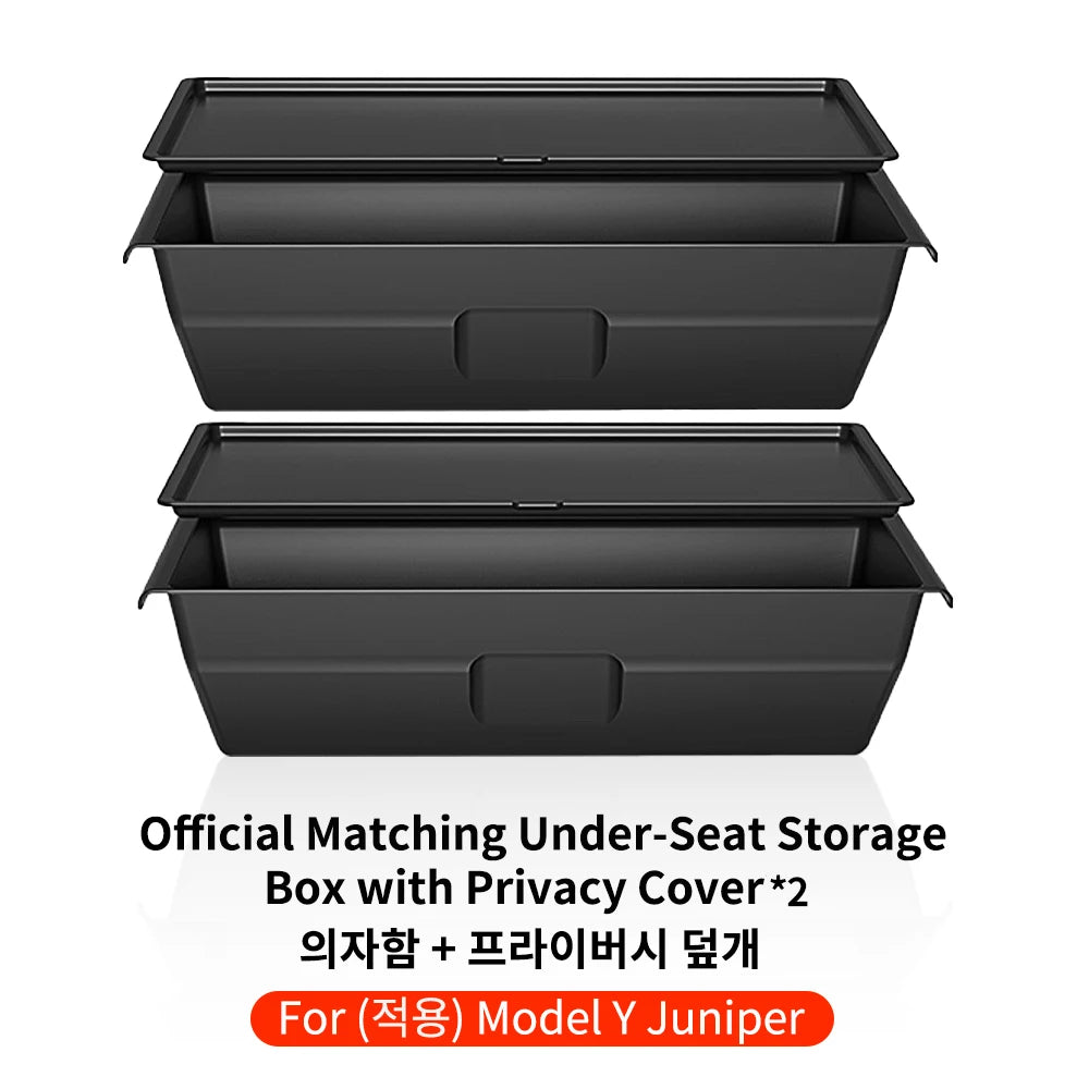 YZ For Tesla Model Y Juniper 2026 Underseat Storage Box Seats Drawer TPE Hidden Storage Tray Push Pull Car Organizer Accessories Beauty World Shop