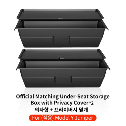 YZ For Tesla Model Y Juniper 2026 Underseat Storage Box Seats Drawer TPE Hidden Storage Tray Push Pull Car Organizer Accessories Beauty World Shop