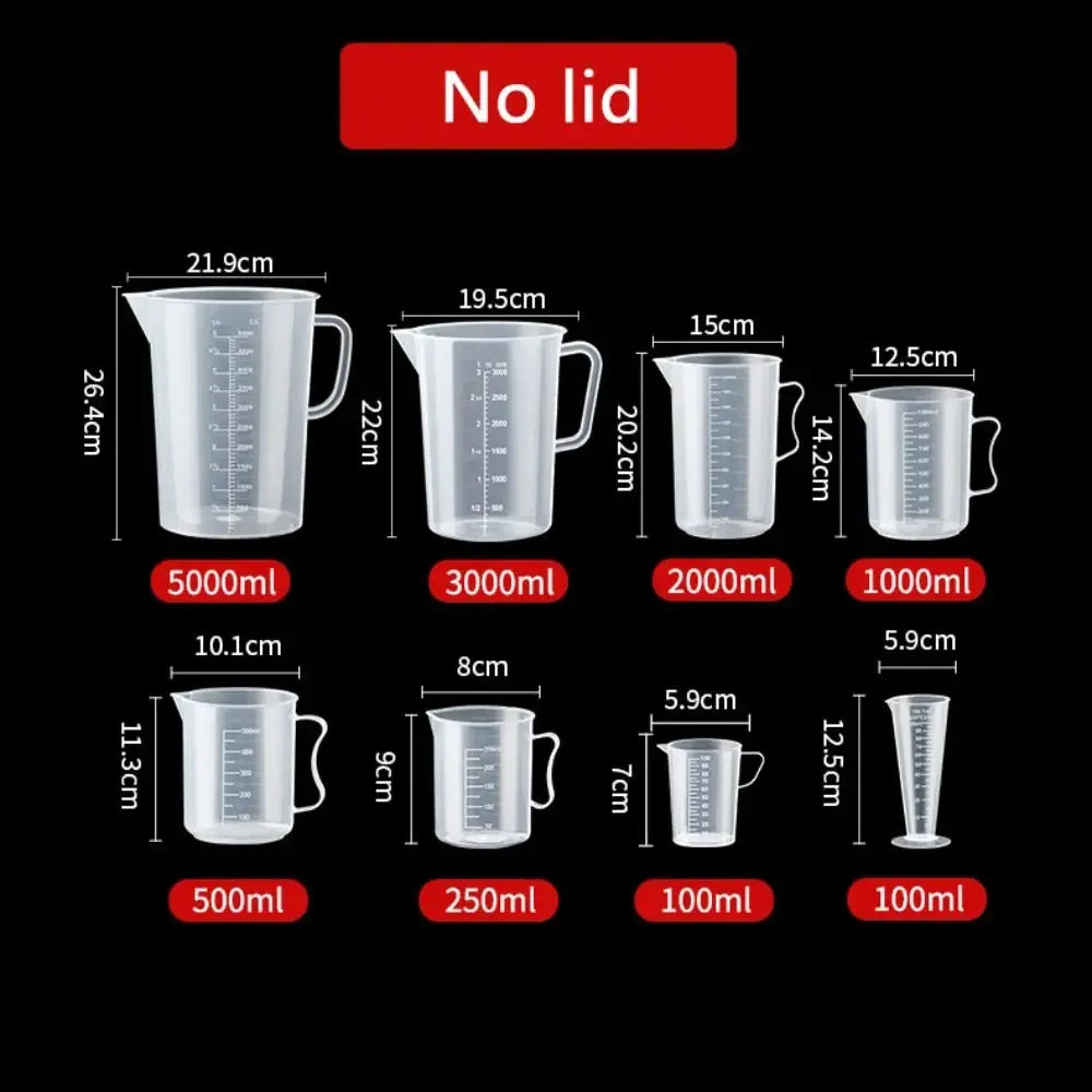 100-5000ml Thickened Plastic Measuring Cup with Scale Food Grade Measuring Cup Experimental Measuring Cup Beaker Plastic Cup Beauty World Shop